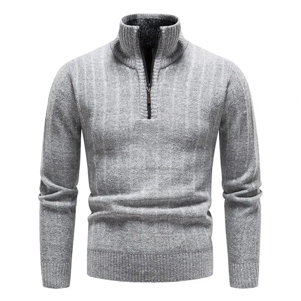 Autumn Pullover Men Sweater Knitted Long Sleeves Solid Color High Collar Zipper Striped Texture Elastic Sweater Men Daily Wear
Autumn Pullover Men Sweater Knitted Long Sleeves Solid Color High Collar Zipper Striped Texture Elastic Sweater Men Daily Wear