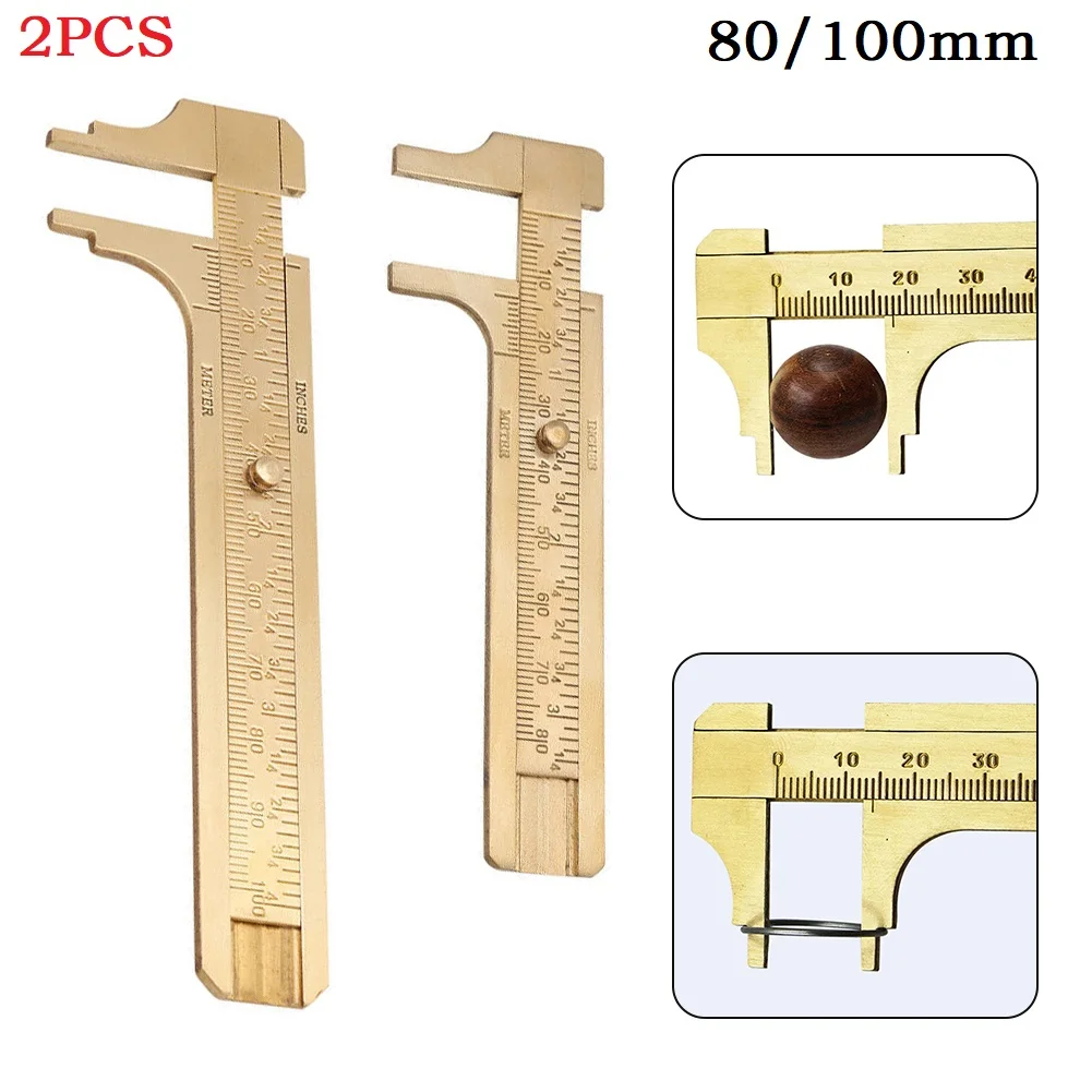 2pcs Vernier Caliper Ruler 80/100mm Double Scale Brass Copper For Quick Inside Outside Step Depth Measurements Gauging Tools
2pcs Vernier Caliper Ruler 80/100mm Double Scale Brass Copper For Quick Inside Outside Step Depth Measurements Gauging Tools
