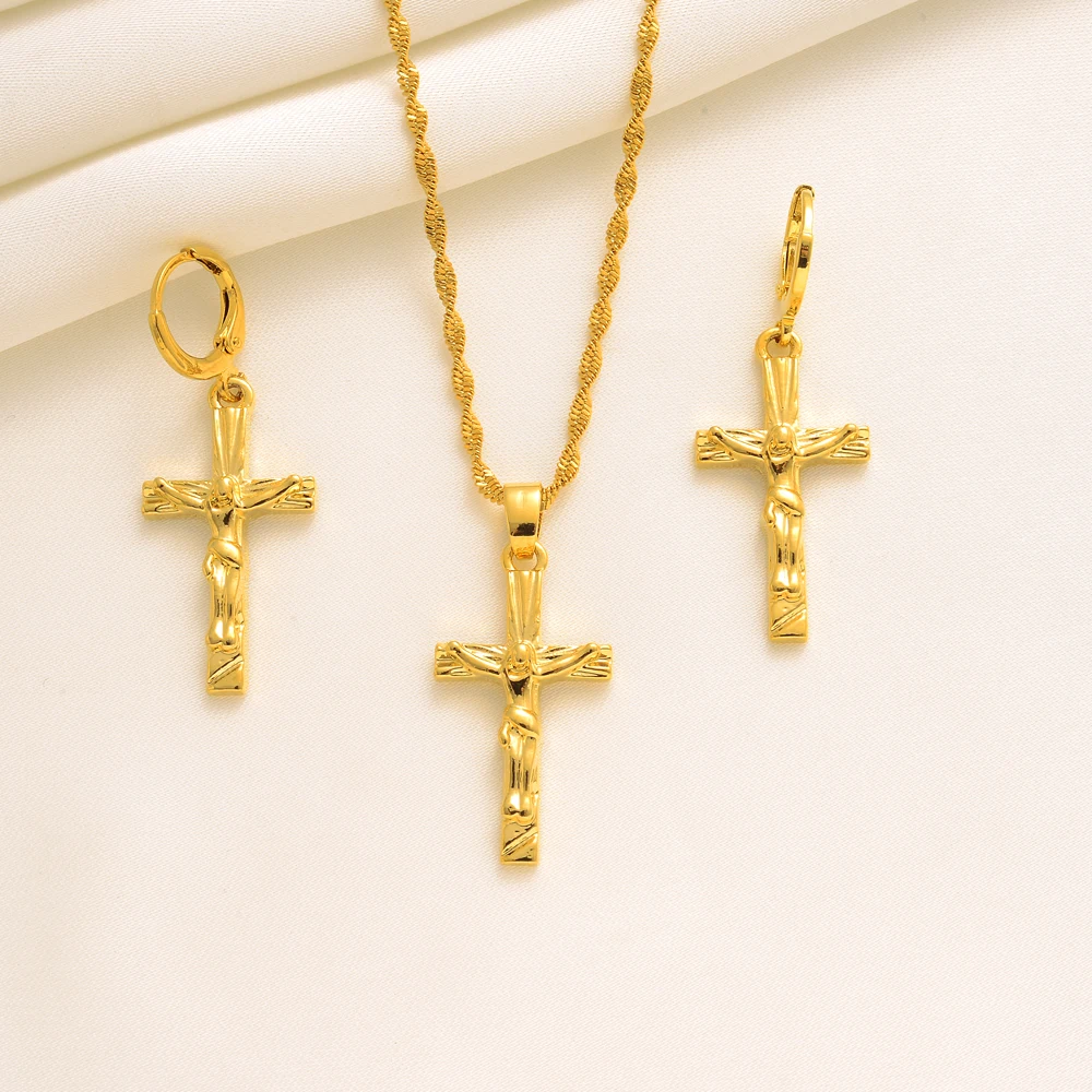 Fashion Cross Jewelry Gold Girls Brida Jewelry Set for Women Necklace Earrings Set Party Accessories Dubai India Africa Gift
Fashion Cross Jewelry Gold Girls Brida Jewelry Set for Women Necklace Earrings Set Party Accessories Dubai India Africa Gift