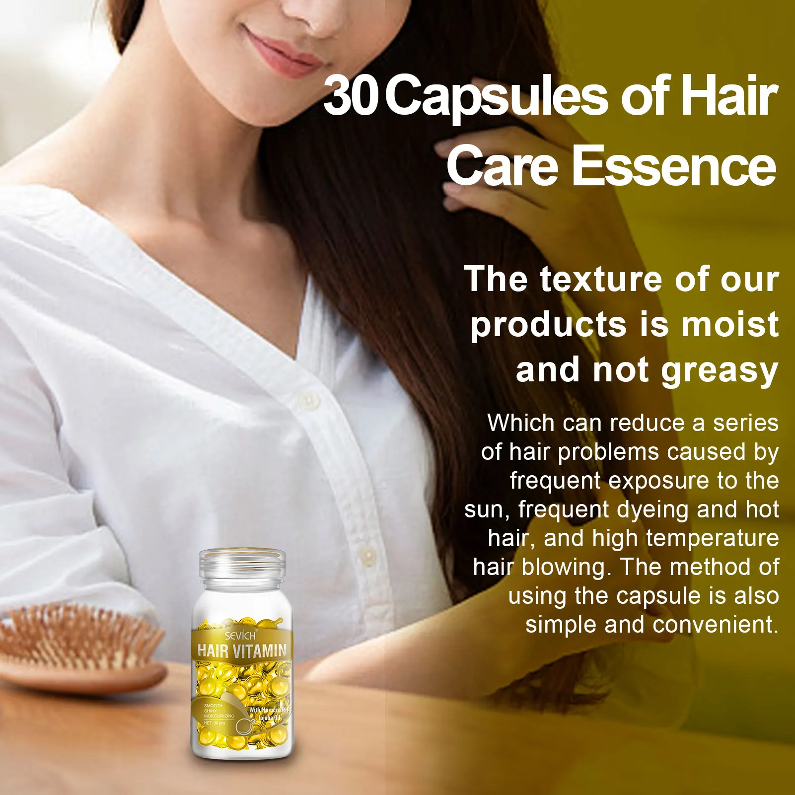 Hair Vitamin Serum Essence Oil Anti-Flabby Hair Care Essence Hair Moisturizing Essence Formula With Vitamin Repair Damaged Hair
Hair Vitamin Serum Essence Oil Anti-Flabby Hair Care Essence Hair Moisturizing Essence Formula With Vitamin Repair Damaged Hair