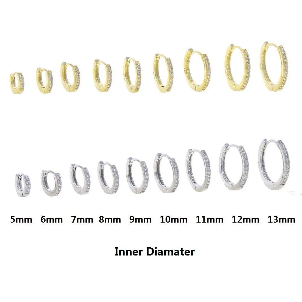

Mini Small Hoop Earrings for Women Men Cubic Zirconia Minimalist Earrings Gold Silver Color cCute Jewelry Pendientes 5mm-13mm