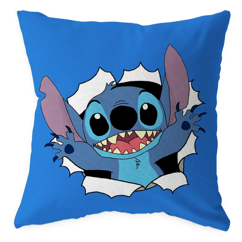 

Disney Children's Bedroom Stitch Pillow Cushion Cover Blue Cartoon Pillow Case Kindergarten Boys and Girls 40x40cm 45x45cm