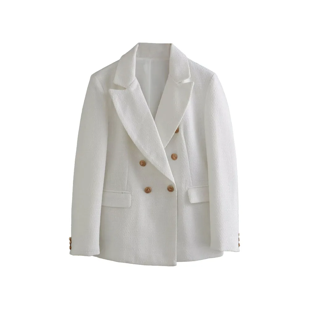 Women 2023 New Fashion Summer Textured Double-breasted Blazer Vintage Button Pocket Long Sleeve Casual Female Outerwear Chic
Women 2023 New Fashion Summer Textured Double-breasted Blazer Vintage Button Pocket Long Sleeve Casual Female Outerwear Chic