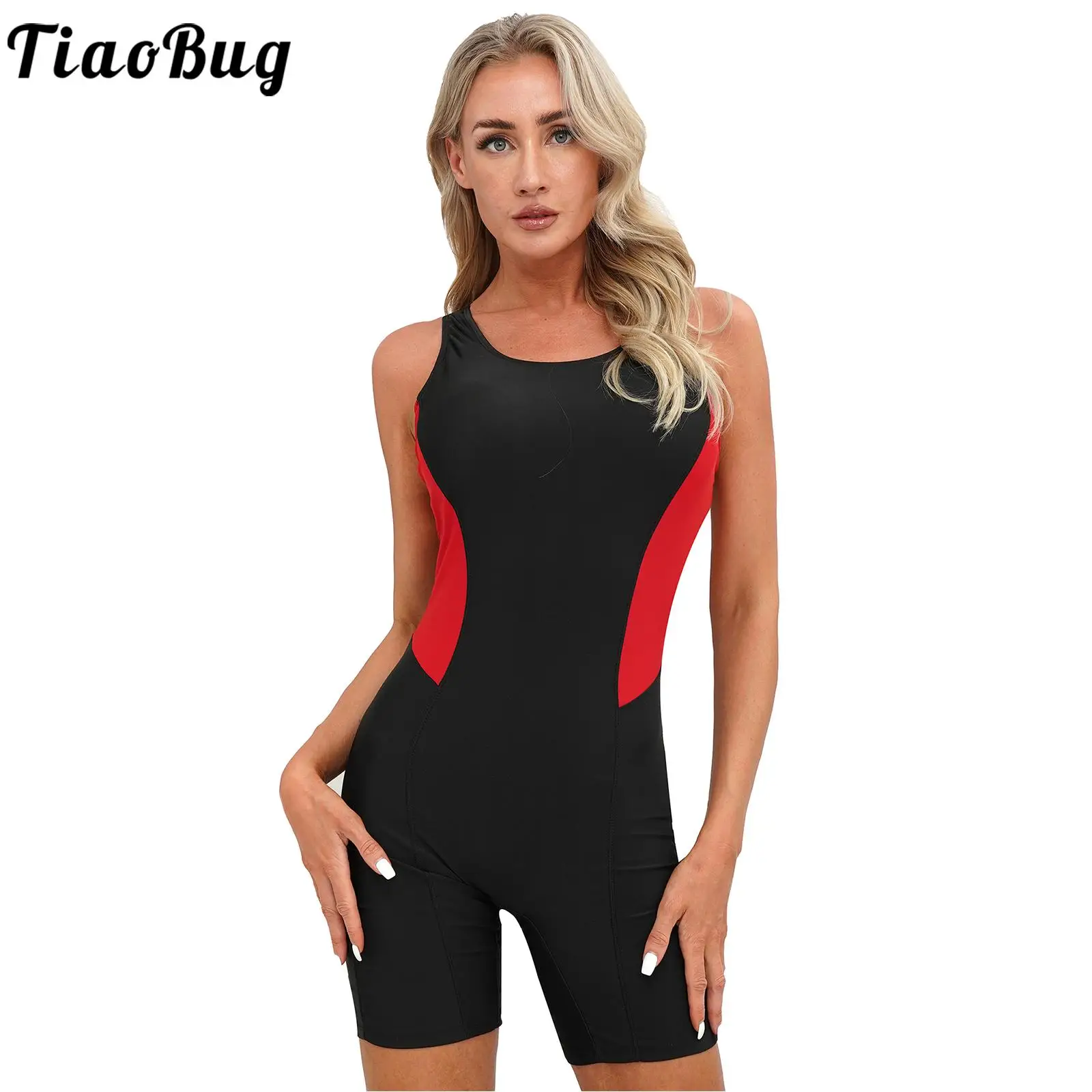 Womens One-piece Bodysuit Swimsuit Swimwear Sleeveless Removable Chest Pads Color Block Keyhole Back Stretchy Swimming Jumpsuit
Womens One-piece Bodysuit Swimsuit Swimwear Sleeveless Removable Chest Pads Color Block Keyhole Back Stretchy Swimming Jumpsuit