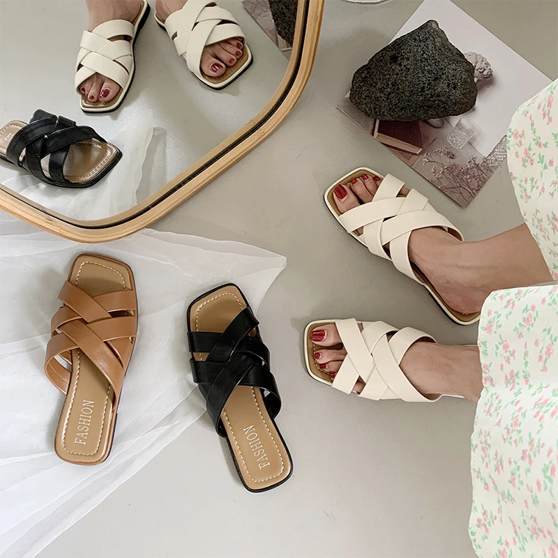 Summer Slippers Women Braided Sandals 2022 Ladies Shoes Outdoors Wear Square Toe Open Flat Roman Beach Shoes Fashion Slides
Summer Slippers Women Braided Sandals 2022 Ladies Shoes Outdoors Wear Square Toe Open Flat Roman Beach Shoes Fashion Slides