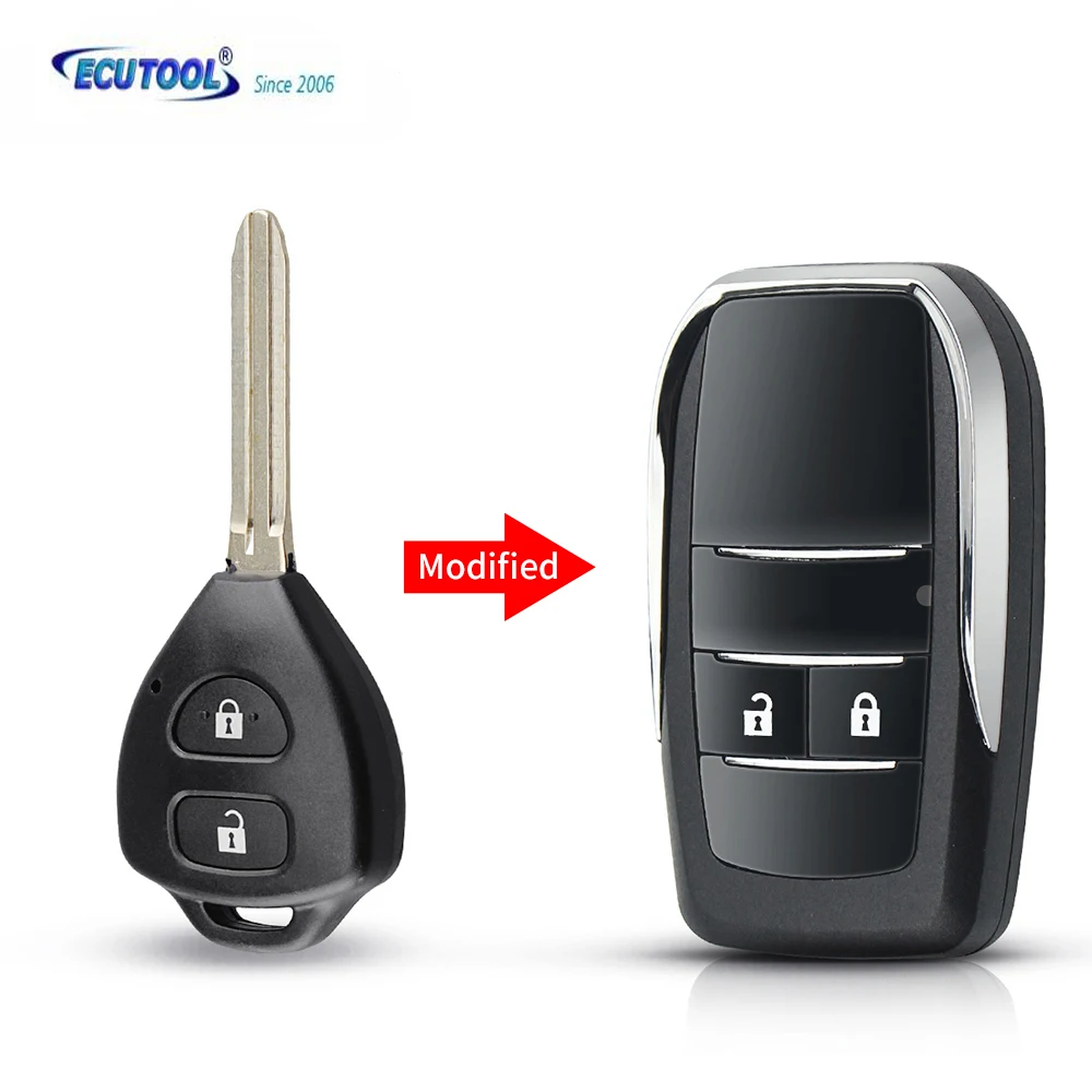 ECUTOOL Modified Flip Remote Car Key Shell 2/3/4 Buttons Fob For Toyota Reiz Camry Rav4 Yaris Corolla 4Runner Avlo 2017 2019
ECUTOOL Modified Flip Remote Car Key Shell 2/3/4 Buttons Fob For Toyota Reiz Camry Rav4 Yaris Corolla 4Runner Avlo 2017 2019