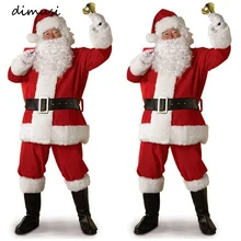 DIMUSI Santa Claus Cosplay Costume Daddy In Costume Clothes Dressed At The Christmas Of Men Five Buns/lot Suit For Warm Adults