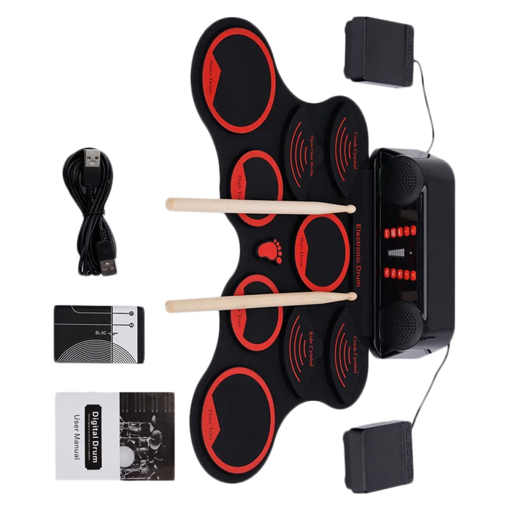 1PC Hand Roll Drum Set Portable Electronic Drum USB Cable Hand Roll Drum Set Electric Hand Roll Drum (Black)
1PC Hand Roll Drum Set Portable Electronic Drum USB Cable Hand Roll Drum Set Electric Hand Roll Drum (Black)