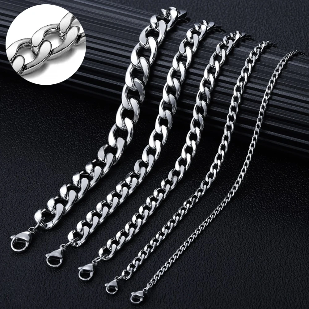 2.9-11.3mm Men's Cuban Link Chain Necklace Stainless Steel Male Choker colar Jewelry Gifts for Him Miami Curb Chain
2.9-11.3mm Men's Cuban Link Chain Necklace Stainless Steel Male Choker colar Jewelry Gifts for Him Miami Curb Chain