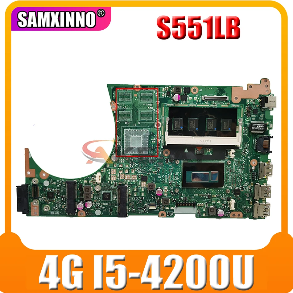 SAMXINNO S551LB Laptop motherboard for ASUS VivoBook S551LA S551LN S551L R553L original mainboard 4G-RAM I5-4200U GM
SAMXINNO S551LB Laptop motherboard for ASUS VivoBook S551LA S551LN S551L R553L original mainboard 4G-RAM I5-4200U GM