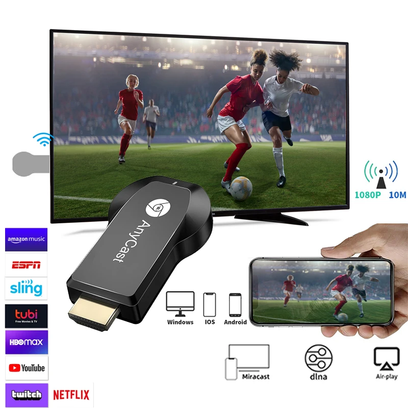 Anycast TV Stick HD TV Dongle Wireless DLNA AirPlay Mirror HDMI-Compatible Google home Adapter Receiver Miracast For IOS Android
Anycast TV Stick HD TV Dongle Wireless DLNA AirPlay Mirror HDMI-Compatible Google home Adapter Receiver Miracast For IOS Android
