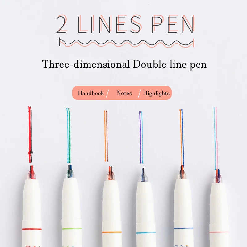 6 Pcs/Box Two-color Line Gel Pens Set Creative Graffiti Pen Art Drawing supplies Kawaii Stationery Student Reading Marker DIY
6 Pcs/Box Two-color Line Gel Pens Set Creative Graffiti Pen Art Drawing supplies Kawaii Stationery Student Reading Marker DIY
