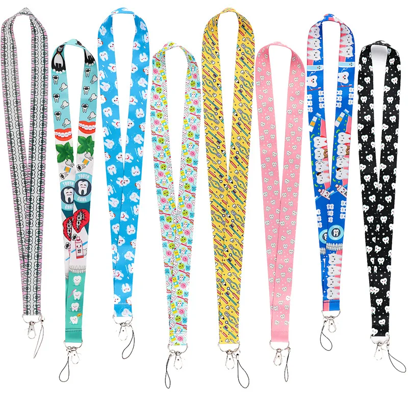Cute teeth dentist mobile phone lanyard long fashion durable office doctor ID polyester accessories
Cute teeth dentist mobile phone lanyard long fashion durable office doctor ID polyester accessories
