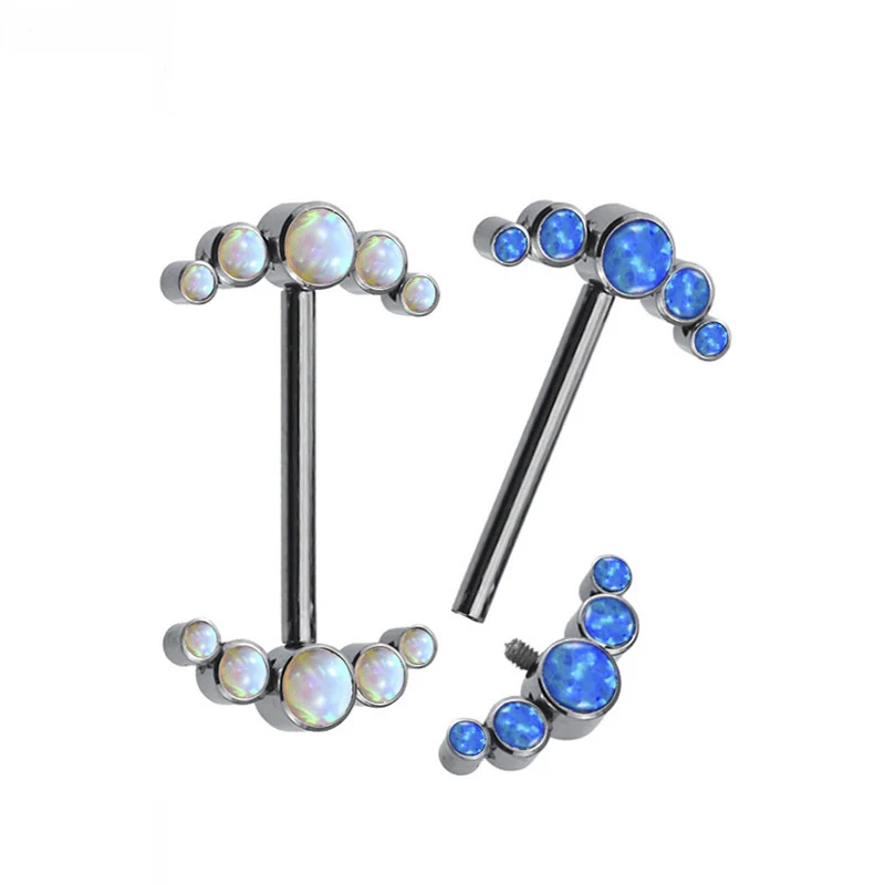 

G23 Titanium Nipple PIERC 14G Opal Septum Arrow Nipple Ring Jewelry Women Body Bar Barbell Piercing Ring Helix Jewelry Wholesale