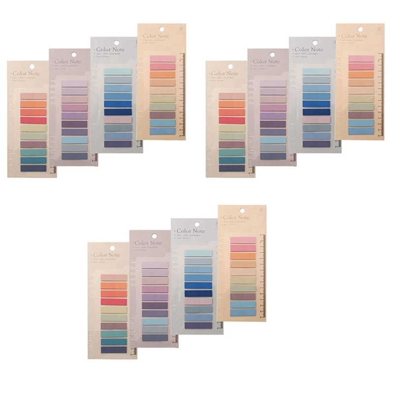 2400 Pcs Sticky Index Tabs, 4 Sheets Morandi Strip Index Tabs, Writable Page Sticky Notes With Ruler For Page Marking 
2400 Pcs Sticky Index Tabs, 4 Sheets Morandi Strip Index Tabs, Writable Page Sticky Notes With Ruler For Page Marking