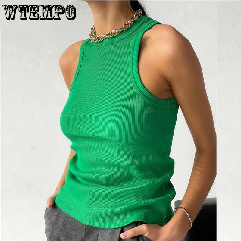 WTEMPO Ribbed Knitted Tops Female O-Neck Summer Basic Shirts White Black Casual Sport Vests Off Shoulder Green Women's Tank Tops
WTEMPO Ribbed Knitted Tops Female O-Neck Summer Basic Shirts White Black Casual Sport Vests Off Shoulder Green Women's Tank Tops