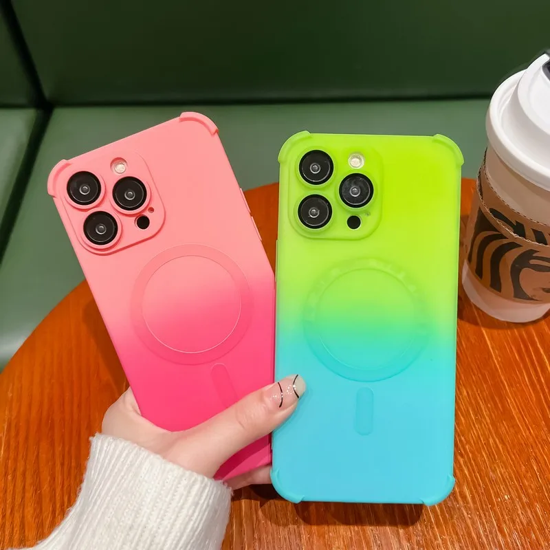Gradient Silicone For Magsafe Wireless Charging Case For Apple iPhone 14 13 12 Pro Max iPhone14 14Pro Shock Proof Cover Cases
Gradient Silicone For Magsafe Wireless Charging Case For Apple iPhone 14 13 12 Pro Max iPhone14 14Pro Shock Proof Cover Cases