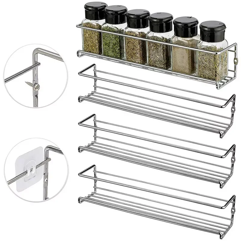 1pc Wall Mount Spice Rack Organizer Metal Hanging Spice Racks Single Layer Seasoning Organizer Rack for Home Restaurant Kitchen
1pc Wall Mount Spice Rack Organizer Metal Hanging Spice Racks Single Layer Seasoning Organizer Rack for Home Restaurant Kitchen