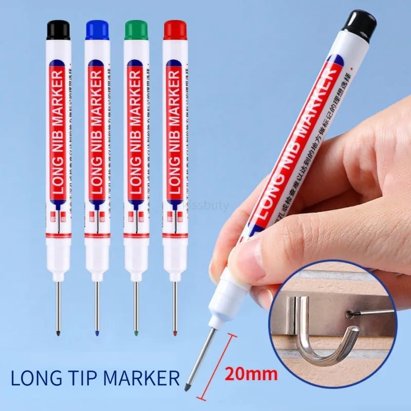 4 Pcs/Set 20mm Deep Head Markers Woodworking Decoration Pen Bathroom Multi-purpose Long Hole Marker Pens Red/Black/Blue Ink pen
4 Pcs/Set 20mm Deep Head Markers Woodworking Decoration Pen Bathroom Multi-purpose Long Hole Marker Pens Red/Black/Blue Ink pen
