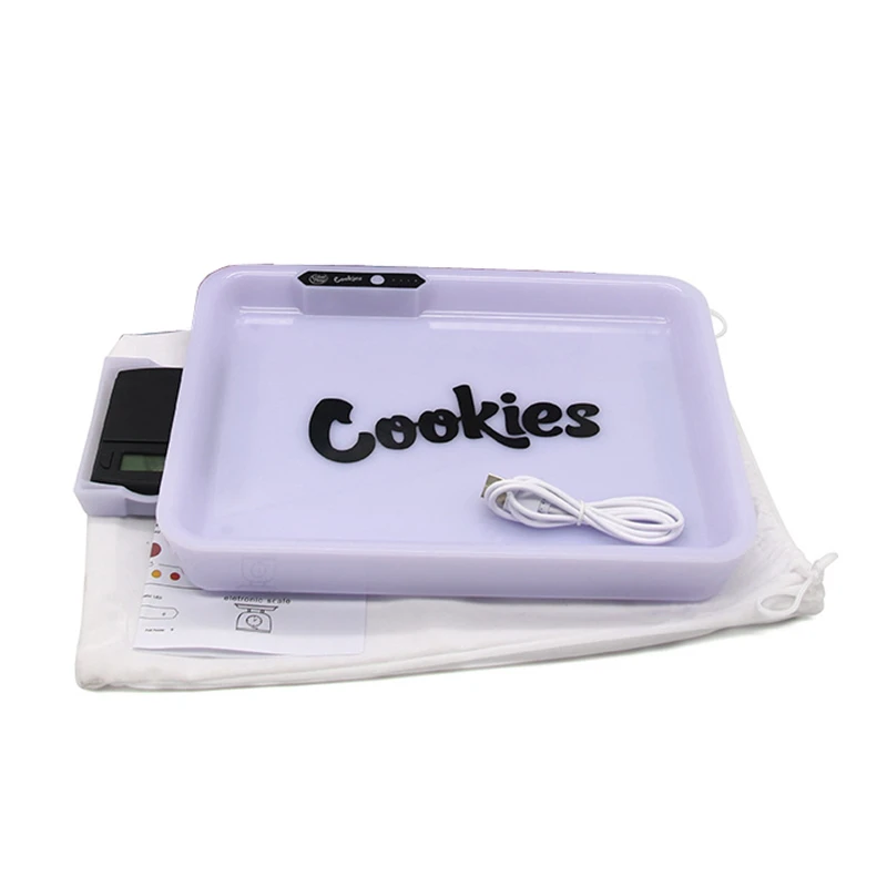 Led Cookies Tray with Scale Glow Tobacco Rolling Trays Cigarette Storage Box with Portable Handbag Gift for Men Cigerette Case
Led Cookies Tray with Scale Glow Tobacco Rolling Trays Cigarette Storage Box with Portable Handbag Gift for Men Cigerette Case
