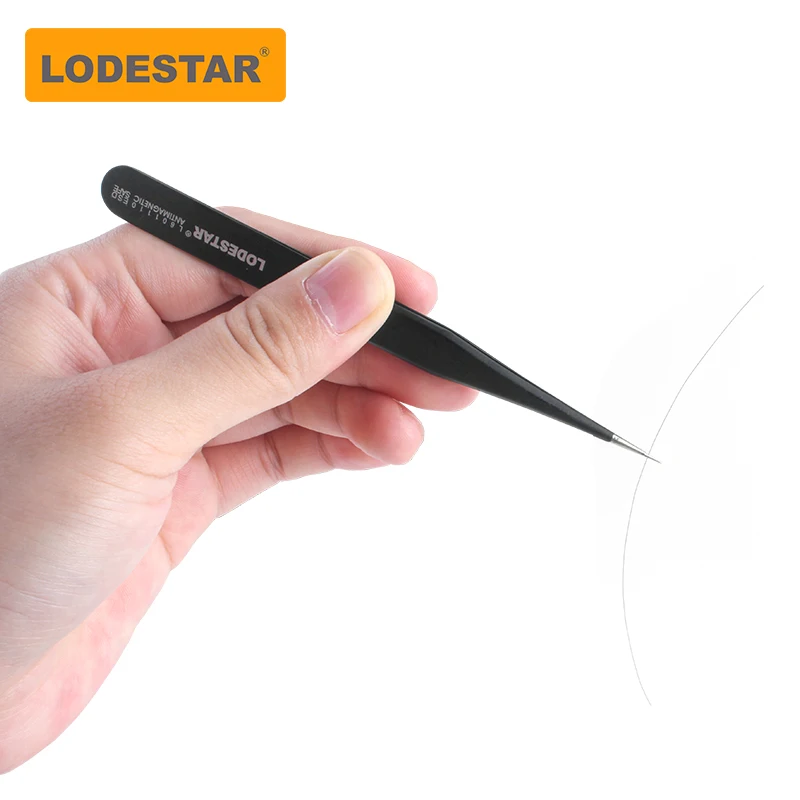 

LODESTAR Anti-static Stainless Steel Tweezers Iphone Maintenance Industrial Precision Curved Straight Tweezers