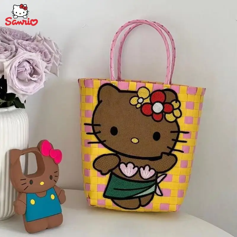 Hawaiian Hello Kitty Woven Vegetable Bag Anime Cartoon Sanrio Hellokitty Tote Bag Female Shopping Basket Girls Storage Bags Gift
Hawaiian Hello Kitty Woven Vegetable Bag Anime Cartoon Sanrio Hellokitty Tote Bag Female Shopping Basket Girls Storage Bags Gift