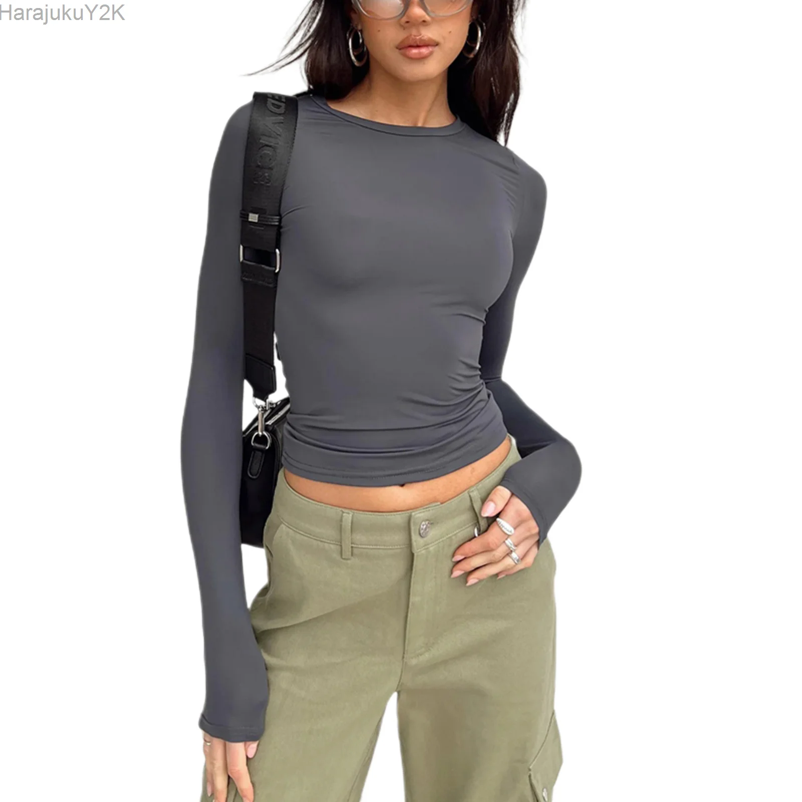 Long Sleeve T Shirt Women Spring Autumn Slim Fit Pullovers T-shirts Streetwear Female Pullovers Basic Tee Y2k Clothes Crop Tops
Long Sleeve T Shirt Women Spring Autumn Slim Fit Pullovers T-shirts Streetwear Female Pullovers Basic Tee Y2k Clothes Crop Tops