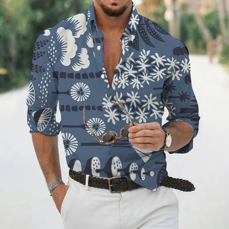 New Spring Autumn Men's Casual Long Sleeve Shirts Single Breasted Floral Digital Print Lapel Top Streetwear S-4XL
New Spring Autumn Men's Casual Long Sleeve Shirts Single Breasted Floral Digital Print Lapel Top Streetwear S-4XL