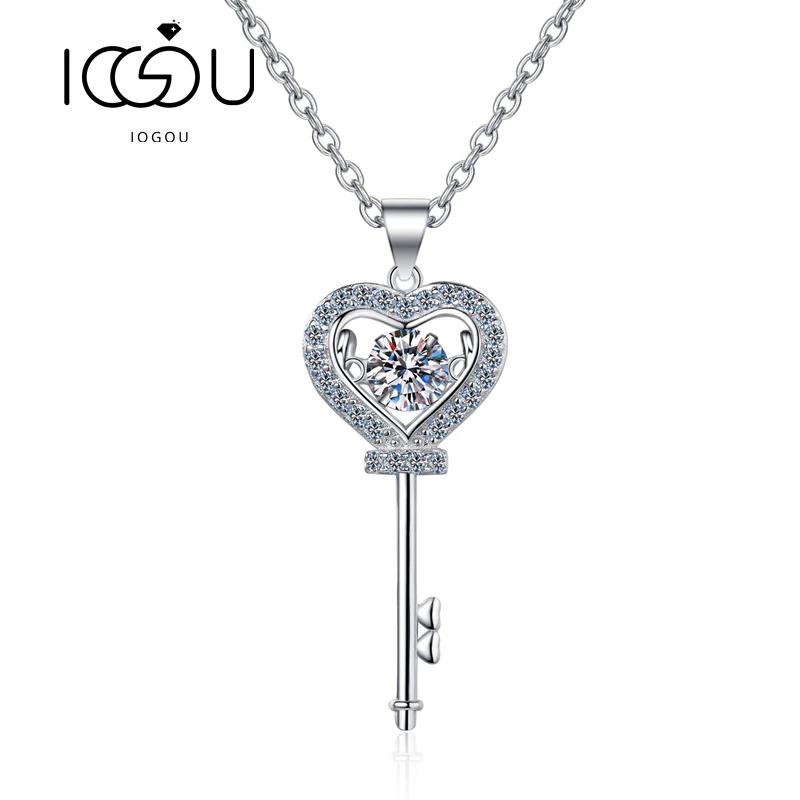 IOGOU Fashion Eternaty 925 Sterling Silver Moissanite Necklace For Women 0.5ct Smart Heart Key Pendant Necklace Engagemen Gift
IOGOU Fashion Eternaty 925 Sterling Silver Moissanite Necklace For Women 0.5ct Smart Heart Key Pendant Necklace Engagemen Gift
