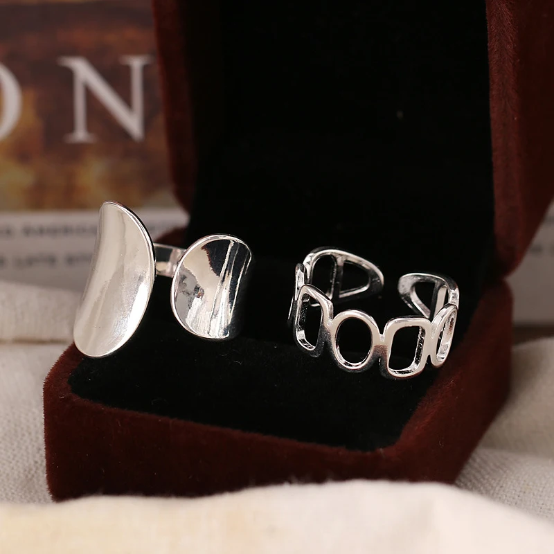 Fashion Silver Color Width Rings Statement Women's Punk Retro Hollow Geometric Metal Wide Open Rings Trend Party Jewelry Gifts
Fashion Silver Color Width Rings Statement Women's Punk Retro Hollow Geometric Metal Wide Open Rings Trend Party Jewelry Gifts