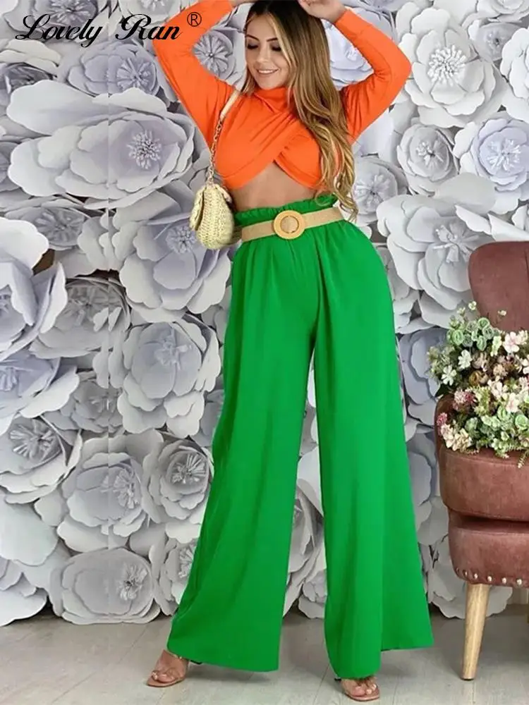 Женский комплект из 2 предметов, укороченный Топ с длинным рукавом и широкие брюки с высокой талией, уличная одежда 2022
Женский комплект из 2 предметов, укороченный Топ с длинным рукавом и широкие брюки с высокой талией, уличная одежда 2022