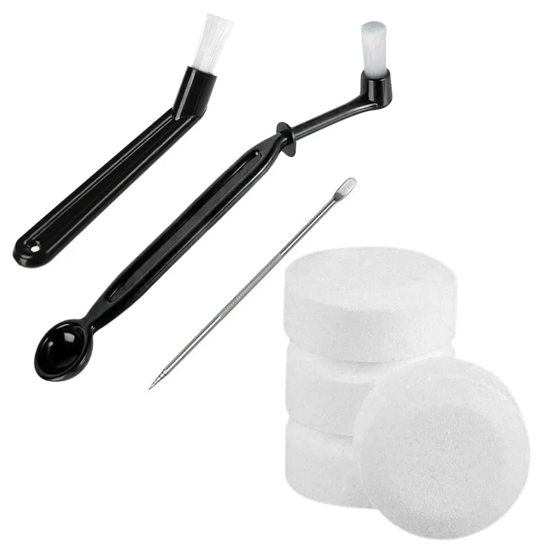 3 Pcs Coffee Machine Cleaning Brush with Spoon Tool Set Black & 50Pcs Universal Descaler and Cleaning Tablets
3 Pcs Coffee Machine Cleaning Brush with Spoon Tool Set Black & 50Pcs Universal Descaler and Cleaning Tablets