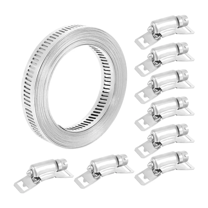 304 Stainless Steel Worm Clamp Hose Clamp Strap with Fasteners Adjustable DIY Pipe Hose Clamp Ducting Clamp 11.5 Feet
304 Stainless Steel Worm Clamp Hose Clamp Strap with Fasteners Adjustable DIY Pipe Hose Clamp Ducting Clamp 11.5 Feet