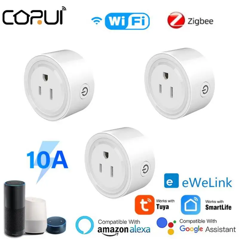 CORUI Tuya WiFi ZigBee Smart Plug 10A US Socket Support Alexa Google Home Voice Control Ewelink Smart Life App Remote Control
CORUI Tuya WiFi ZigBee Smart Plug 10A US Socket Support Alexa Google Home Voice Control Ewelink Smart Life App Remote Control