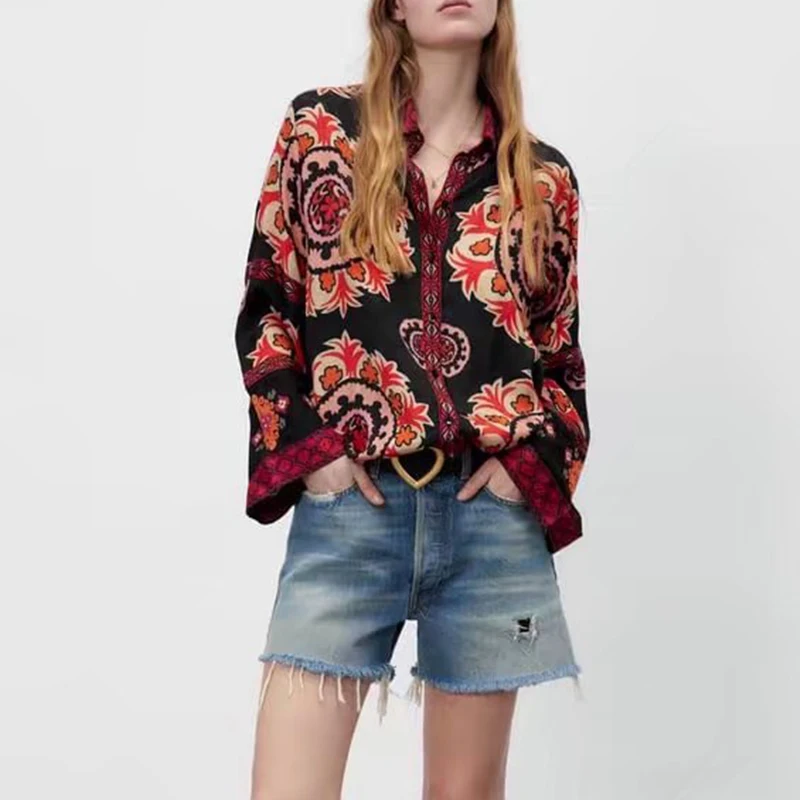 2022 Spring Women Fashion Printed Shirt Vintage Long Sleeve Single-breasted Lapel Female Mid-length Shirt Chic Top BB22114
2022 Spring Women Fashion Printed Shirt Vintage Long Sleeve Single-breasted Lapel Female Mid-length Shirt Chic Top BB22114
