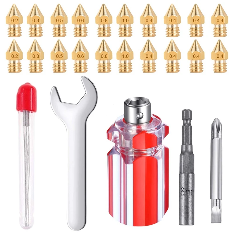 3D Printer Nozzles Nozzles + DIY Tools For MK8 0.2Mm 0.3Mm 0.4Mm 0.5Mm 0.6Mm 0.8Mm 1.0 Nozzle Tool For 3D Printer Cleaning Tools 
3D Printer Nozzles Nozzles + DIY Tools For MK8 0.2Mm 0.3Mm 0.4Mm 0.5Mm 0.6Mm 0.8Mm 1.0 Nozzle Tool For 3D Printer Cleaning Tools