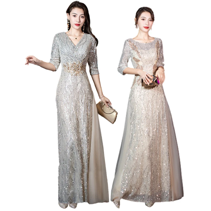 

2023 New Birthday Prom Party Dress Fashion Banquet Elegant Celebrity Sequin Evening Dress Host Dignified And Atmospheric Dress