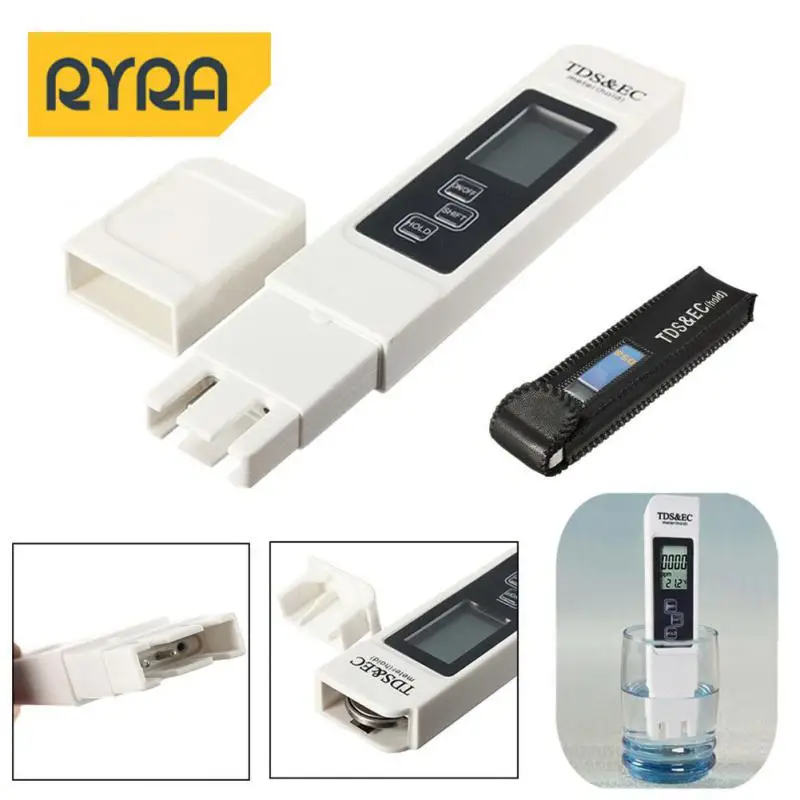 Tds Ec Pen Three-in-one Water Quality Test Pen Data Retention Water Quality Tester Lcd Screen Battery With Leather Case Exact
Tds Ec Pen Three-in-one Water Quality Test Pen Data Retention Water Quality Tester Lcd Screen Battery With Leather Case Exact