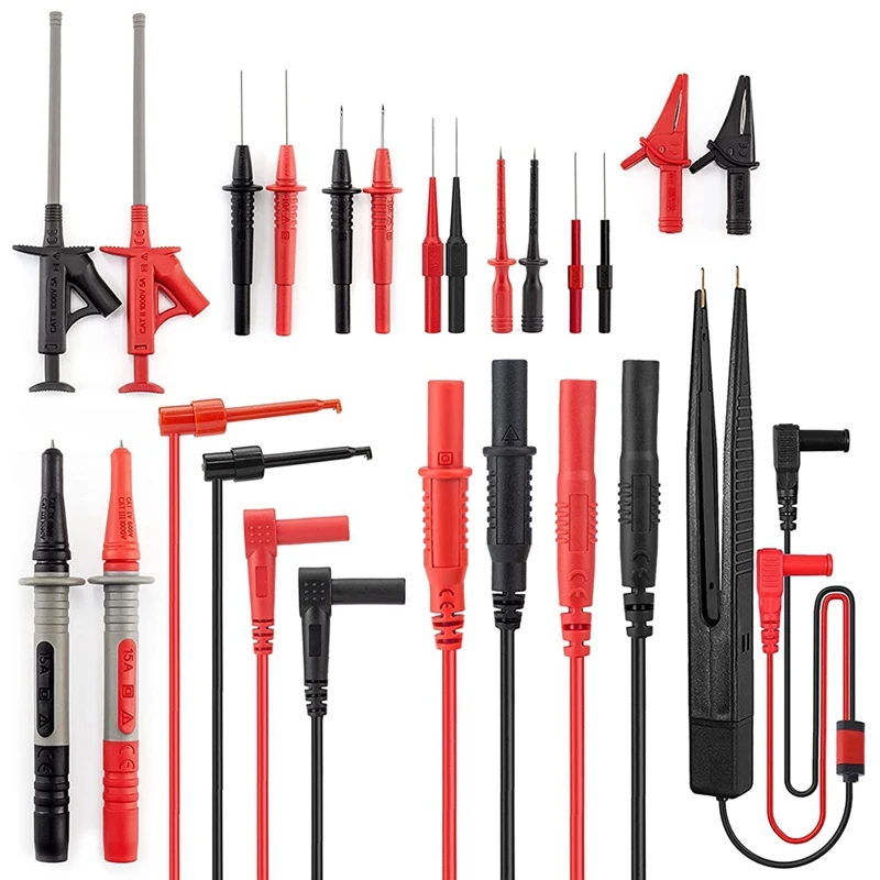 New-21 In 1 Multimeter Leads Kit, Professional Multimeter Lead Test Kit, Test Leads Set With Replaceable Multimeter Probes
New-21 In 1 Multimeter Leads Kit, Professional Multimeter Lead Test Kit, Test Leads Set With Replaceable Multimeter Probes