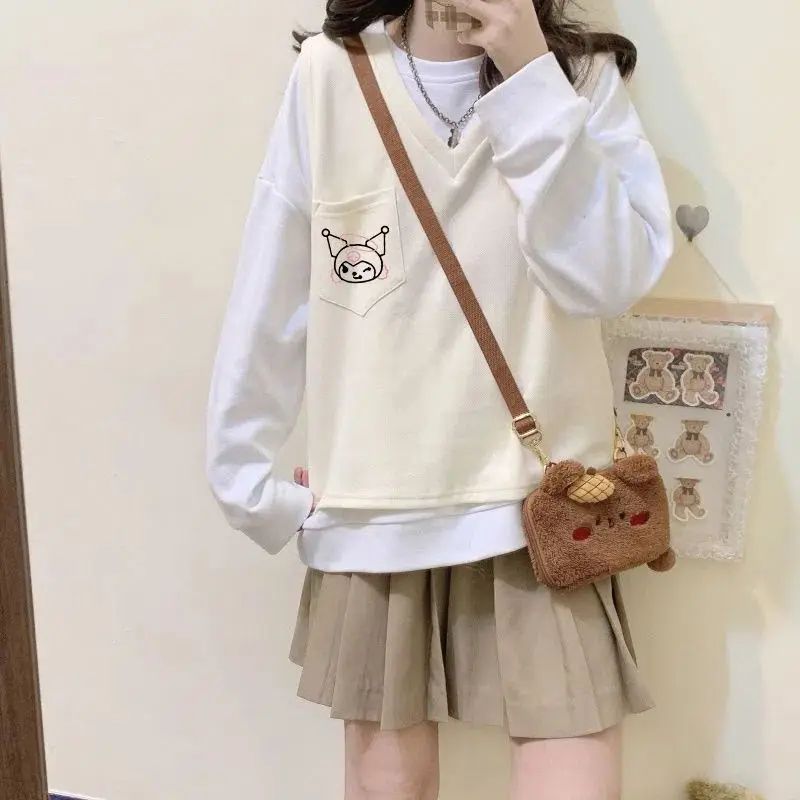 Весенняя Новинка кавайная Мода Y2K Sanrio Hellokitty Kuromi Cinnamoroll жилет с длинными рукавами милые Мультяшные Девушки Свободные повседневные топы
Весенняя Новинка кавайная Мода Y2K Sanrio Hellokitty Kuromi Cinnamoroll жилет с длинными рукавами милые Мультяшные Девушки Свободные повседневные топы