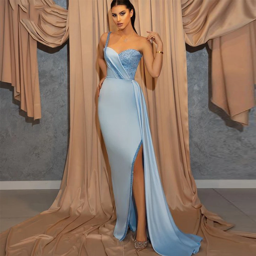 GUXQD Sweetheart Mermaid Evening Dresses Elegant Lady Robe Soirée Femme Sexy Side Slit Sequins Sky Blue Vestidos De Noche
GUXQD Sweetheart Mermaid Evening Dresses Elegant Lady Robe Soirée Femme Sexy Side Slit Sequins Sky Blue Vestidos De Noche