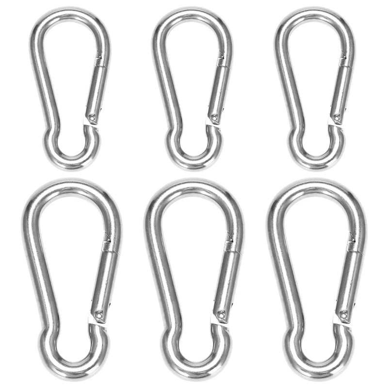 6Pcs Stainless Steel Spring Snap Hook Carabiner, Small Carabiner, Stainless Steel Clips For Flags Climbing(M6 And M8)
6Pcs Stainless Steel Spring Snap Hook Carabiner, Small Carabiner, Stainless Steel Clips For Flags Climbing(M6 And M8)