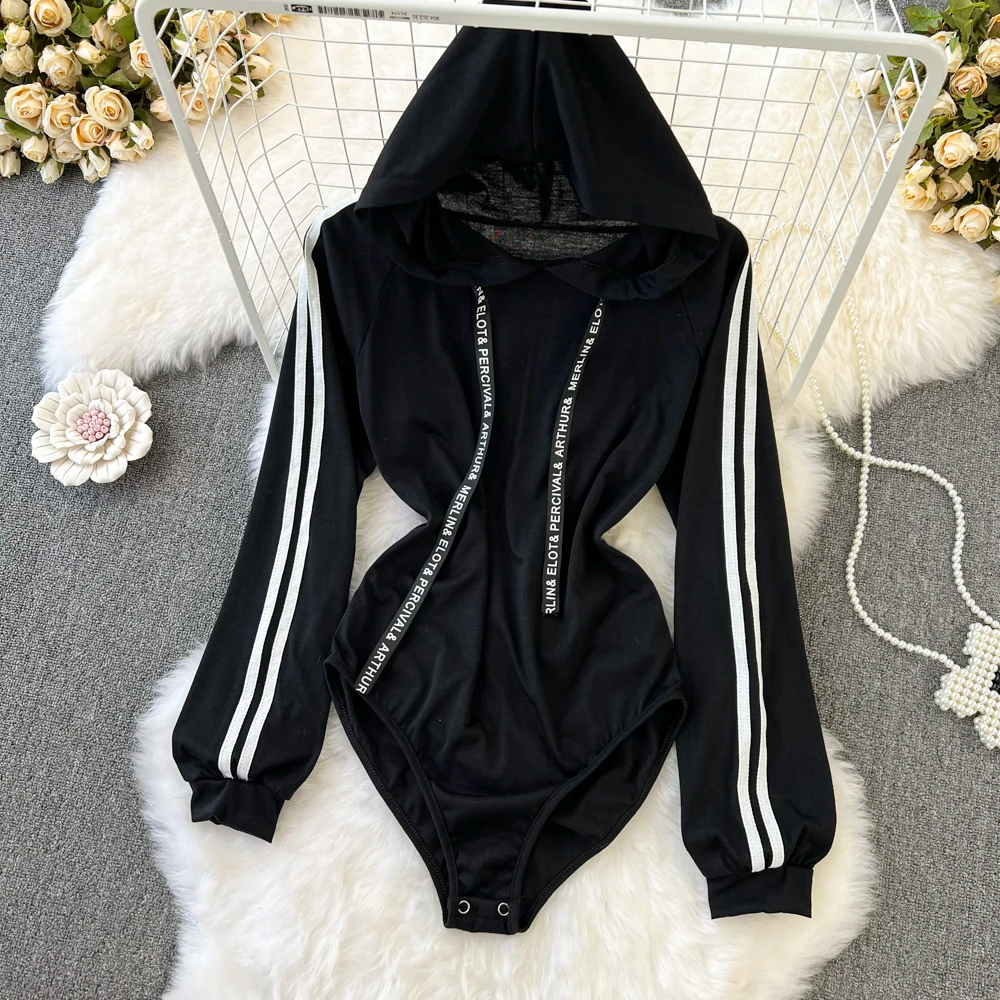 women clothes 2023 Spring vintage bodysuits hooded long sleeve black one-piece casual top hoodies streetwear women sweatshirt
women clothes 2023 Spring vintage bodysuits hooded long sleeve black one-piece casual top hoodies streetwear women sweatshirt
