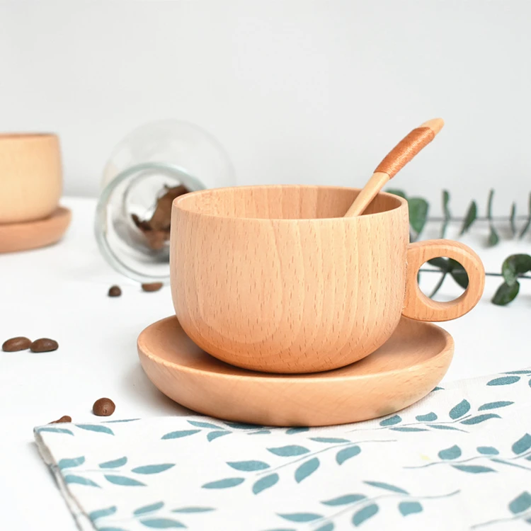 New Arrivals Beech Wood Coffee Cup Three-Piece Solid Wooden Environmental Protection Handle Nordic Tea Cups And Saucer Set
New Arrivals Beech Wood Coffee Cup Three-Piece Solid Wooden Environmental Protection Handle Nordic Tea Cups And Saucer Set