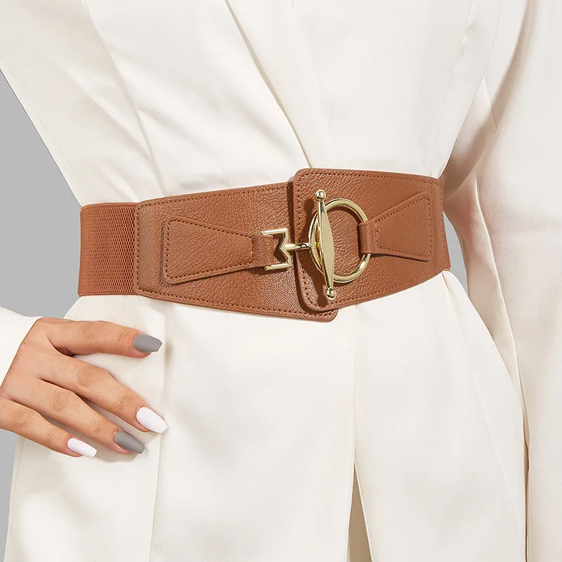 New Fashion Elastic Wide Belt Strap Vintage Women Faux Leather Buckle Elastic Wide Belt Strap Solid Color Waistband
New Fashion Elastic Wide Belt Strap Vintage Women Faux Leather Buckle Elastic Wide Belt Strap Solid Color Waistband