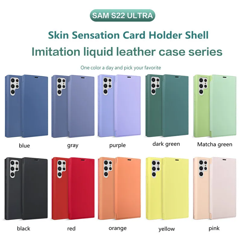 Luxury Flip Leather Silicone Case For Samsung Galaxy S22 S22 Plus S22 Ultra Silky Silicone Card Pocket Cover For S22 Ultra S22+
Luxury Flip Leather Silicone Case For Samsung Galaxy S22 S22 Plus S22 Ultra Silky Silicone Card Pocket Cover For S22 Ultra S22+