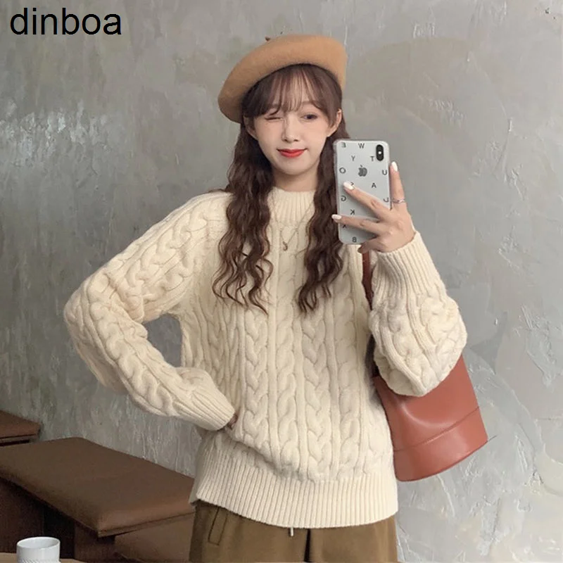 Retro Solid Color Twist Striped Sweater Women's Korean Version Loose Round Neck Pullover Knitted Jacket Y2k Autumn and Winter
Retro Solid Color Twist Striped Sweater Women's Korean Version Loose Round Neck Pullover Knitted Jacket Y2k Autumn and Winter