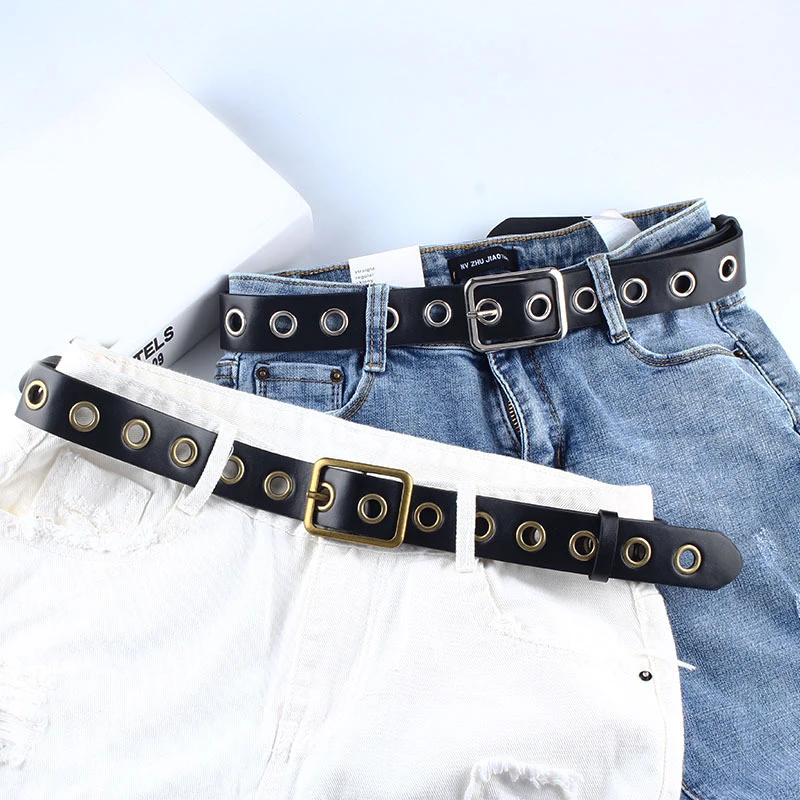 Fashion Women Punk Belt with Hole Black Waistband Eyelet Grommet PU Leather Ladies Pin Buckle Waist Belts Female Accessories
Fashion Women Punk Belt with Hole Black Waistband Eyelet Grommet PU Leather Ladies Pin Buckle Waist Belts Female Accessories