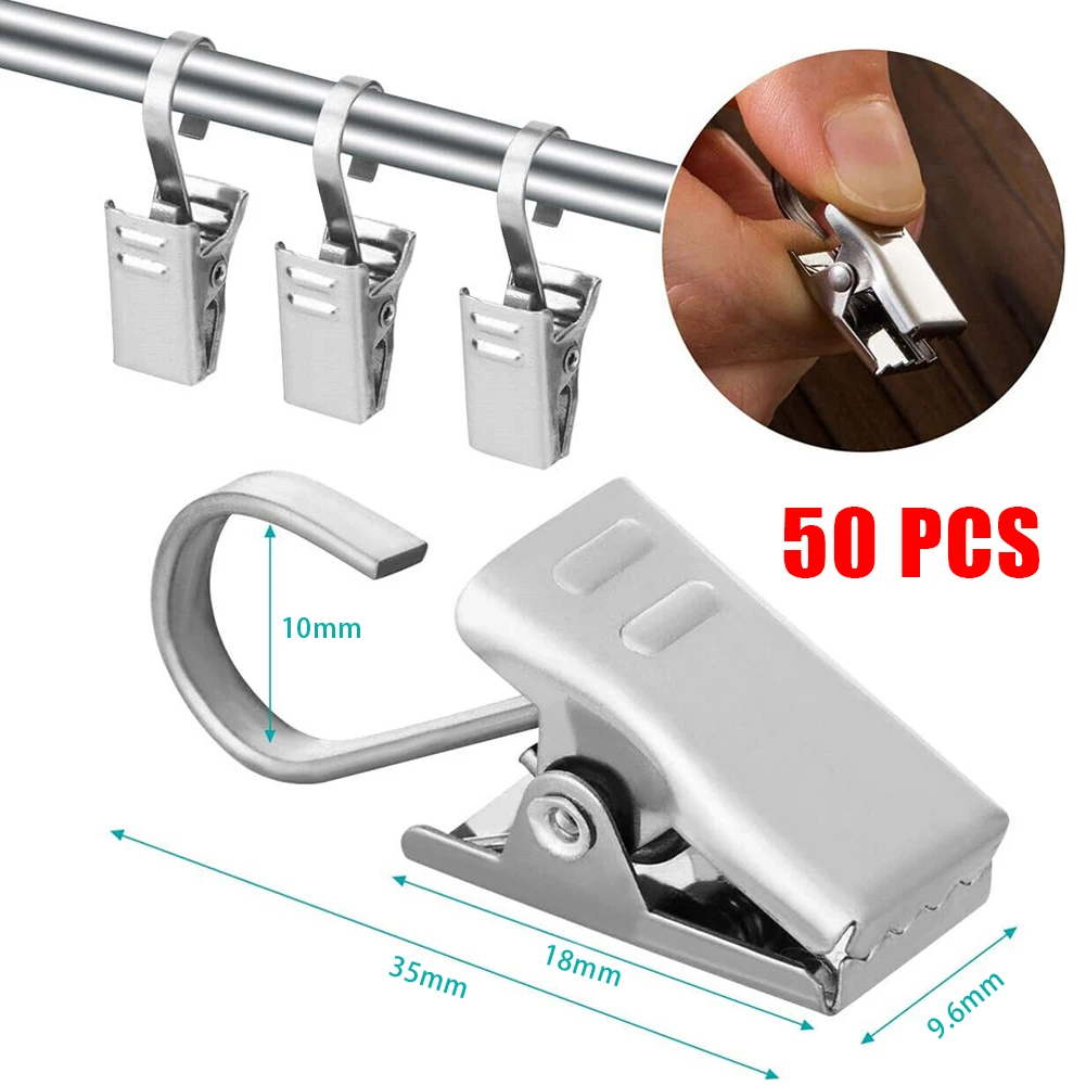 Household Home Curtain Clips Set 50pcs Anti Rust Curtain Hooks Decoration Wire Holder For Hanging Photos Silver
Household Home Curtain Clips Set 50pcs Anti Rust Curtain Hooks Decoration Wire Holder For Hanging Photos Silver