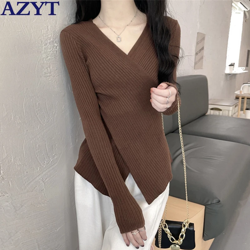 AZYT 2022 Spring New Cross V Neck Women's Sweater Pullovers All Match Soft Knit Jumpers Female Casual Solid Knitwear Tops Women
AZYT 2022 Spring New Cross V Neck Women's Sweater Pullovers All Match Soft Knit Jumpers Female Casual Solid Knitwear Tops Women